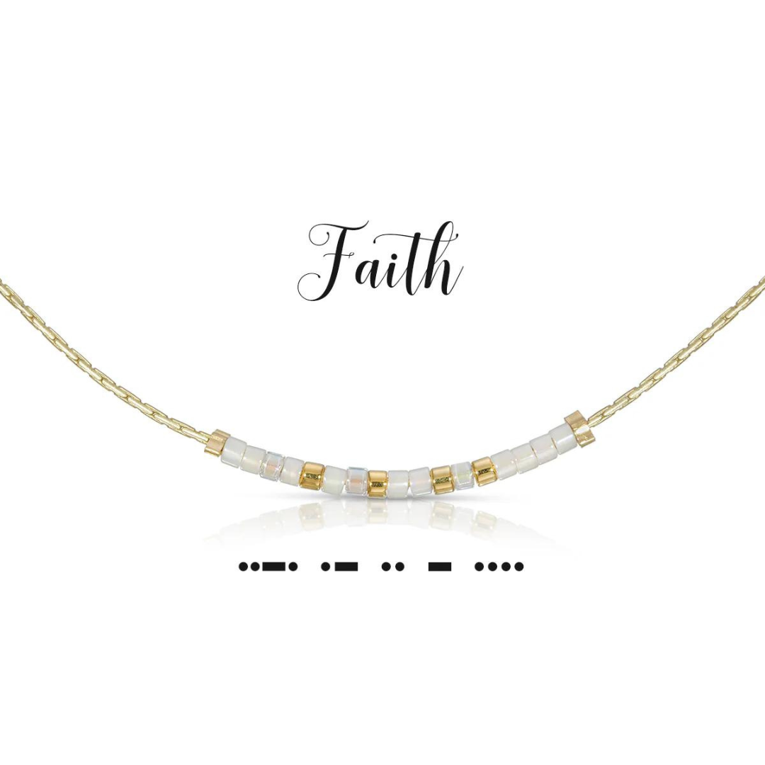 Dot & Dash Morse Code Necklace - Faith