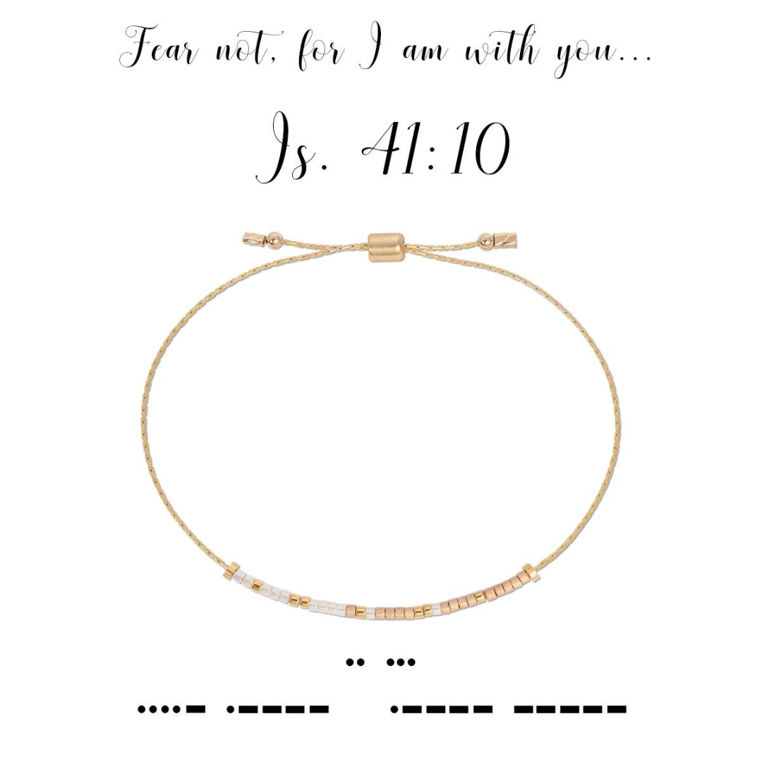 Dot & Dash Morse Code Bracelet - Isaiah 41:10