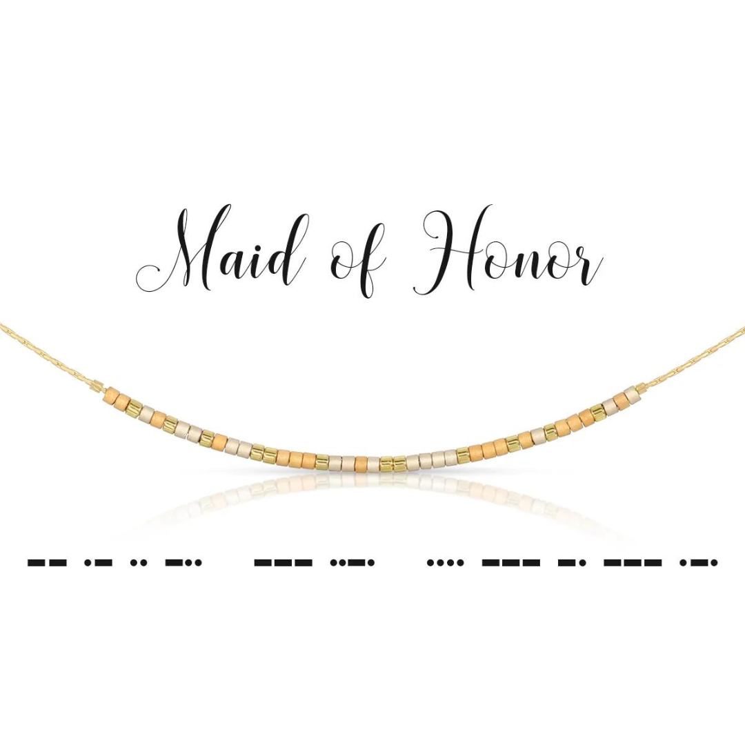 Dot & Dash Morse Code Necklace - Maid of Honor - The Cottage