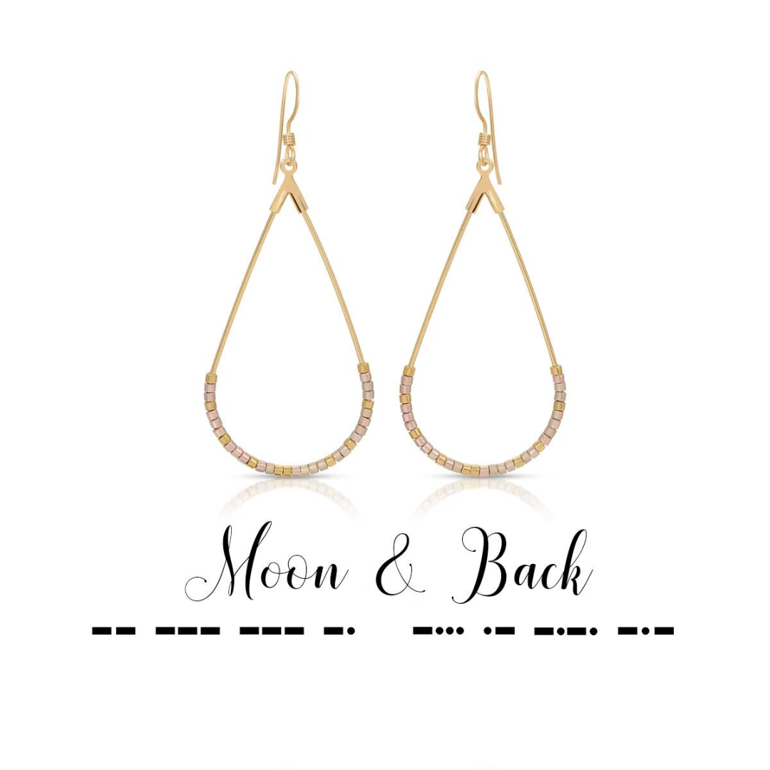 Dot & Dash Morse Code Earrings - Moon & Back