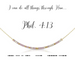 Dot & Dash Morse Code Necklace - Philippians 4:13 - The Cottage