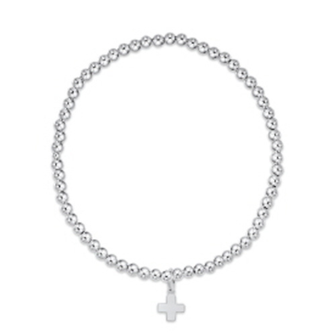 Enewton Sterling Classic Bead Bracelet w/ Signature Cross Charm - 3mm