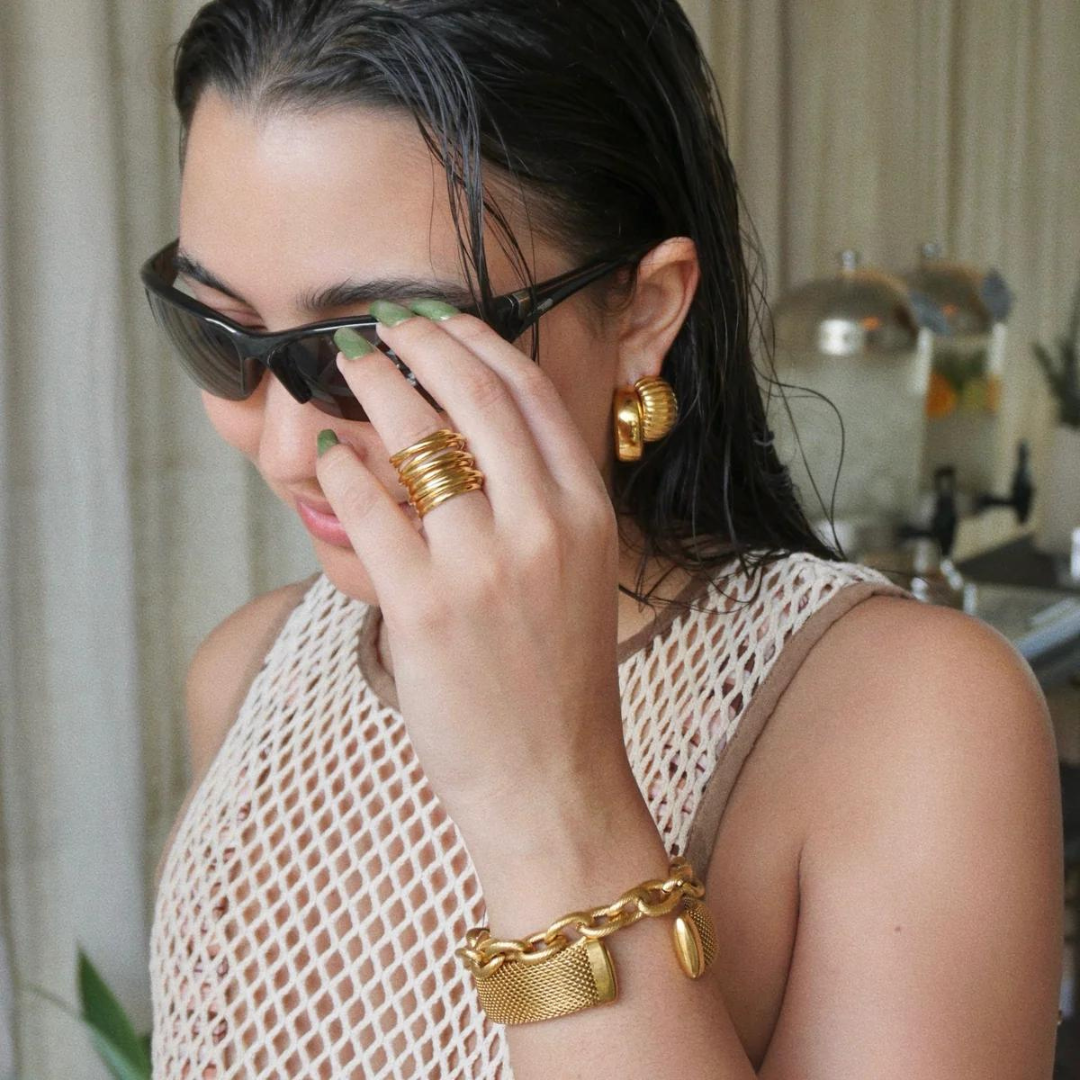 Ellie Vail Margot Coil Band Ring - Gold - The Cottage