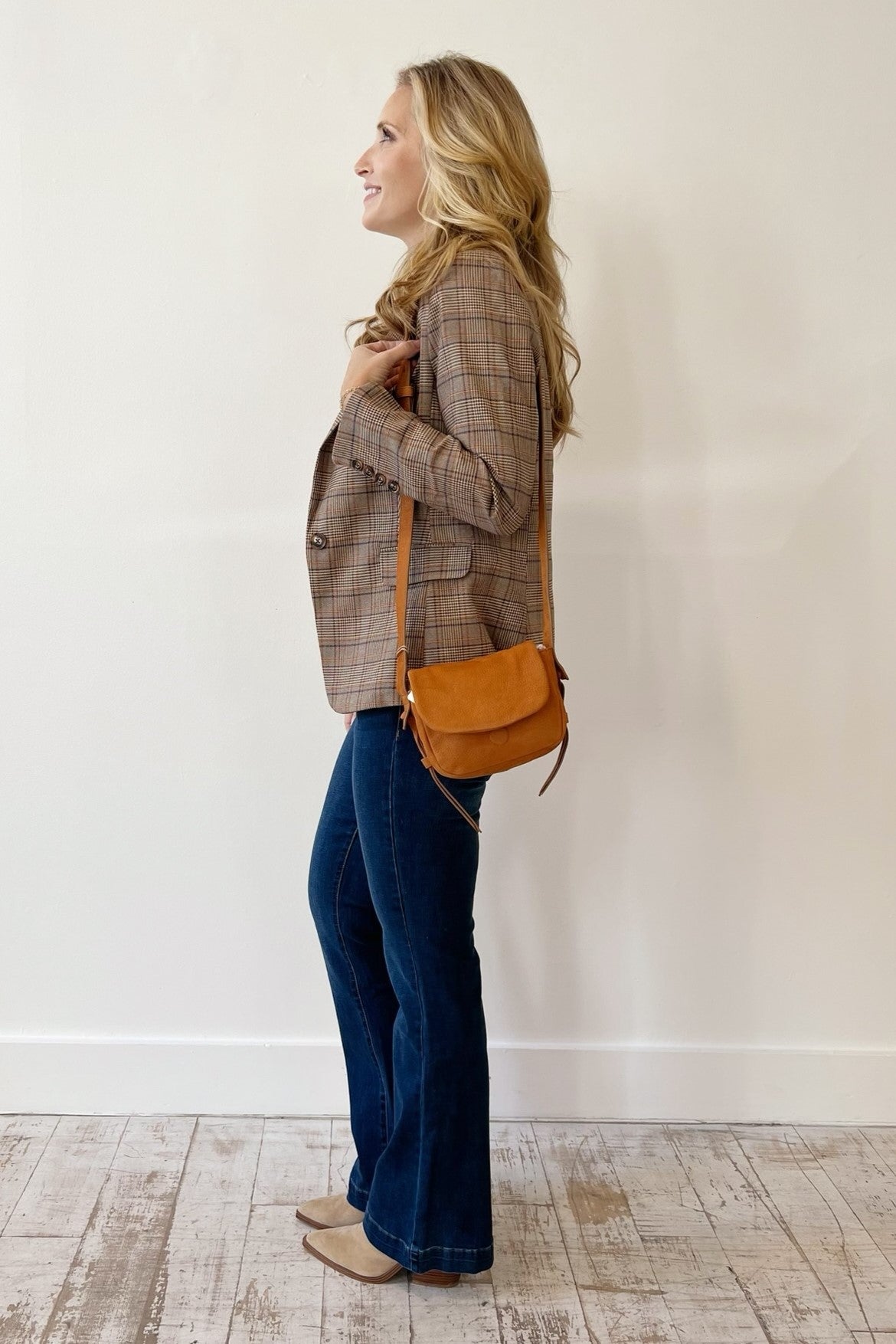 Gretchen Scott Preppy Plaid Blazer - Khaki/Navy