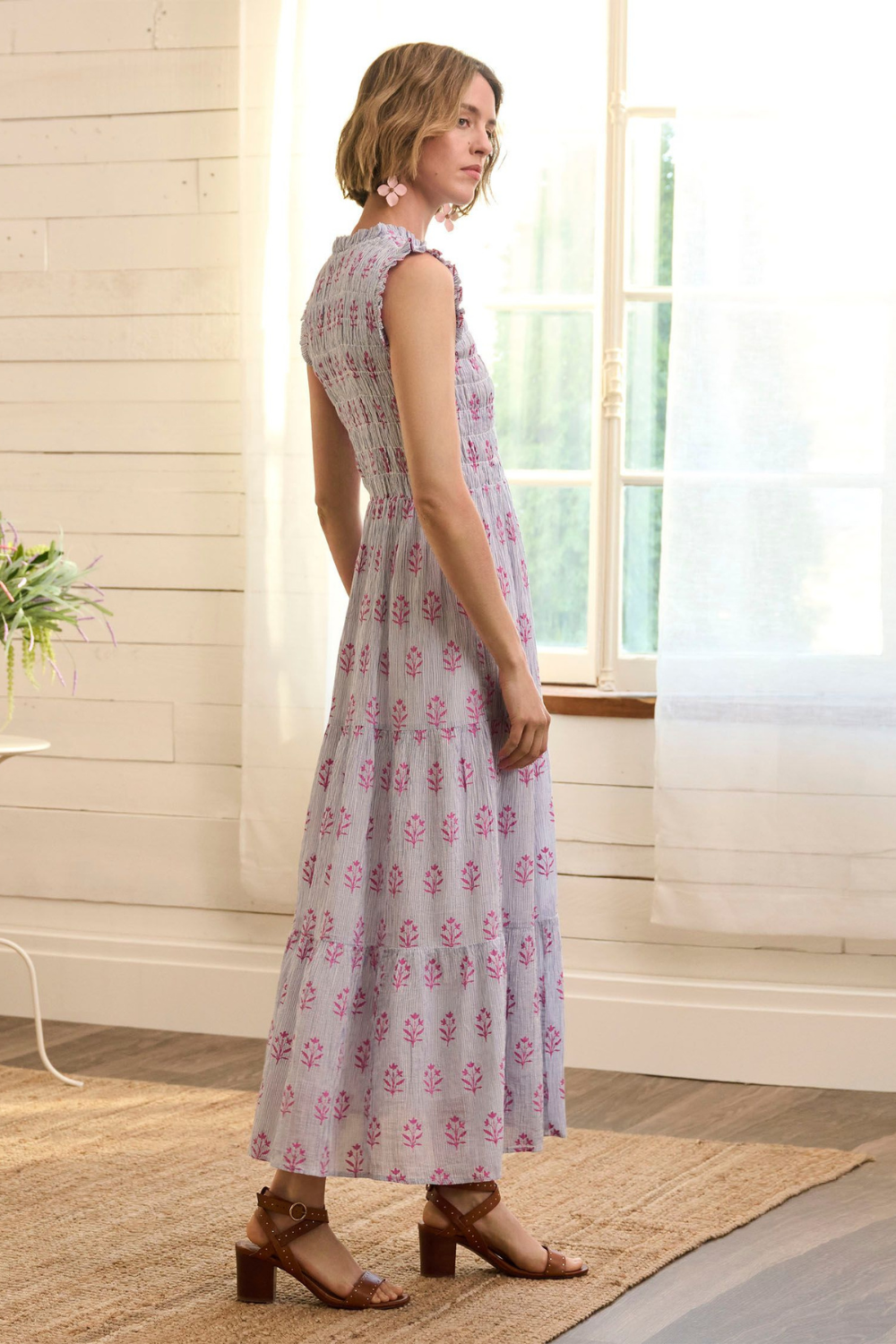 Hatley Smocked Maxi Dress - Wildflower Seersucker