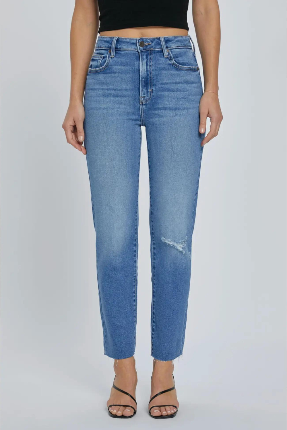 Hidden Tracey High-Rise Straight Jeans - Medium Blue - The Cottage