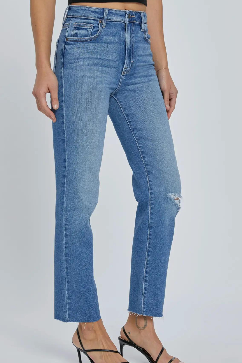 Hidden Tracey High-Rise Straight Jeans - Medium Blue - The Cottage