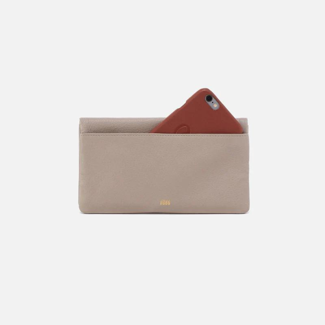 Hobo Lumen Continental Wallet Pebbled Leather- Taupe