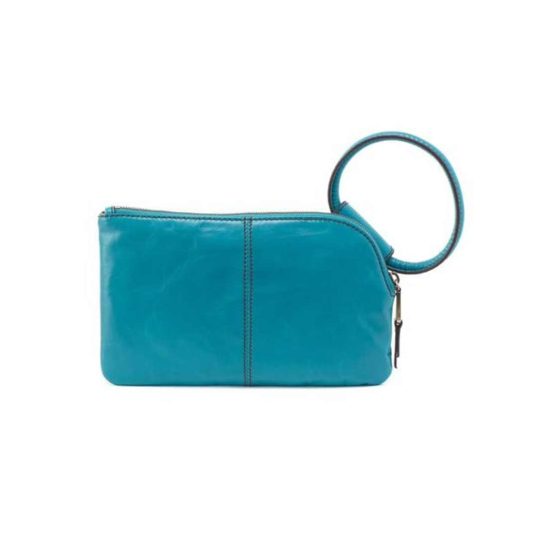 Hobo Sable Wristlet Polished Leather- Biscayne Blue