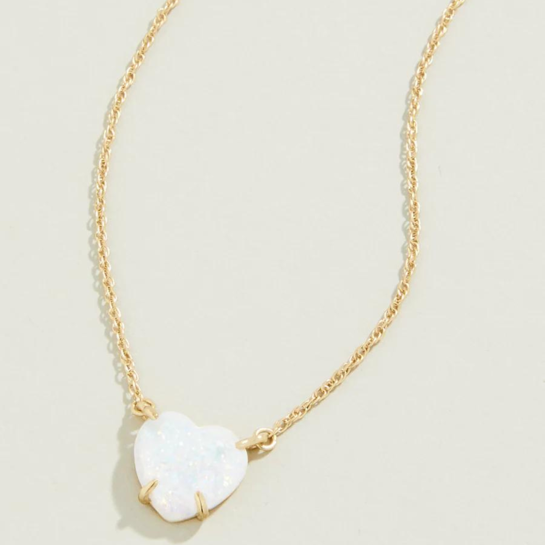 Spartina White Opaline Heart Necklace - The Cottage