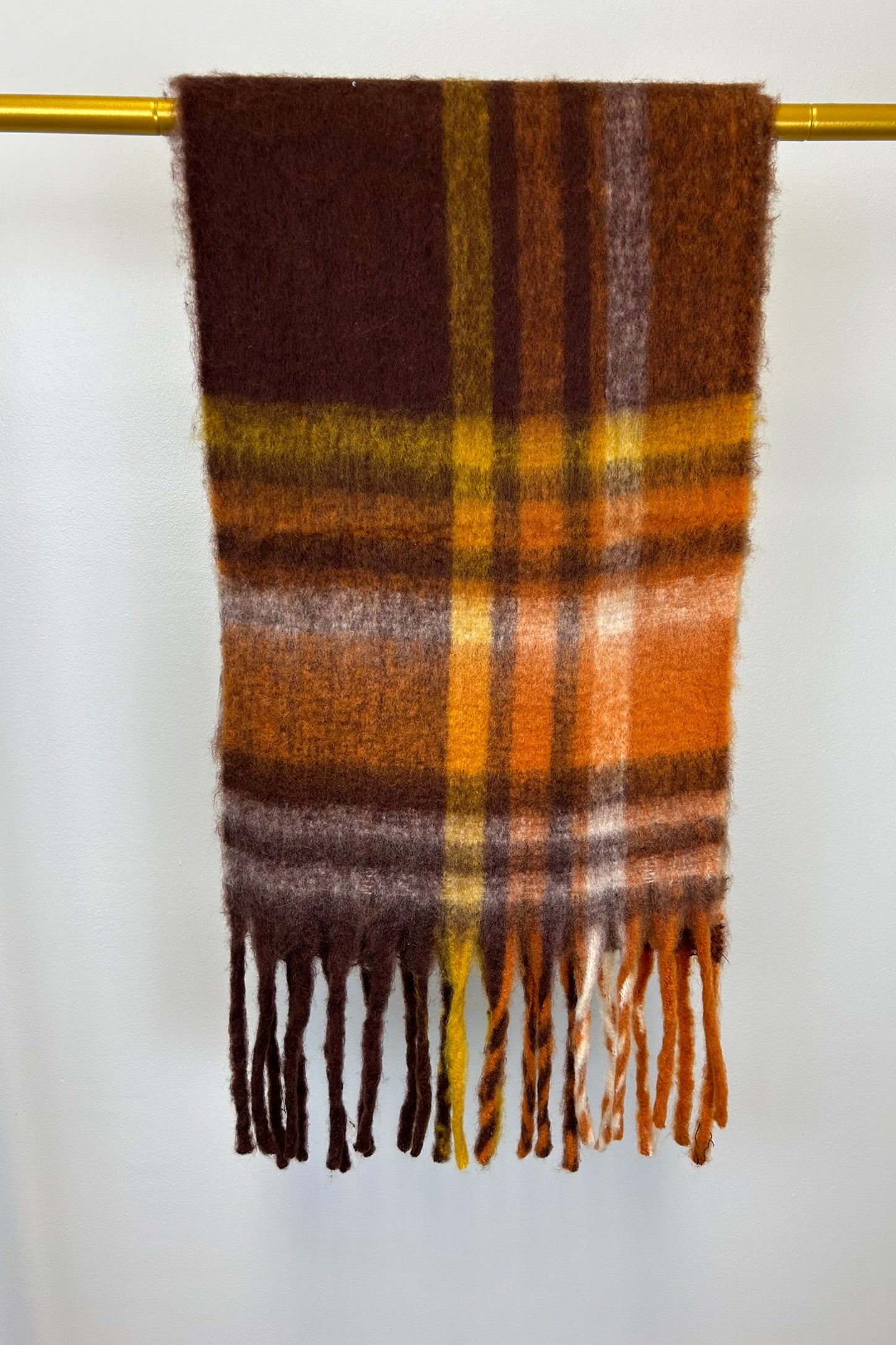 Fuzzy Madras Plaid Scarf