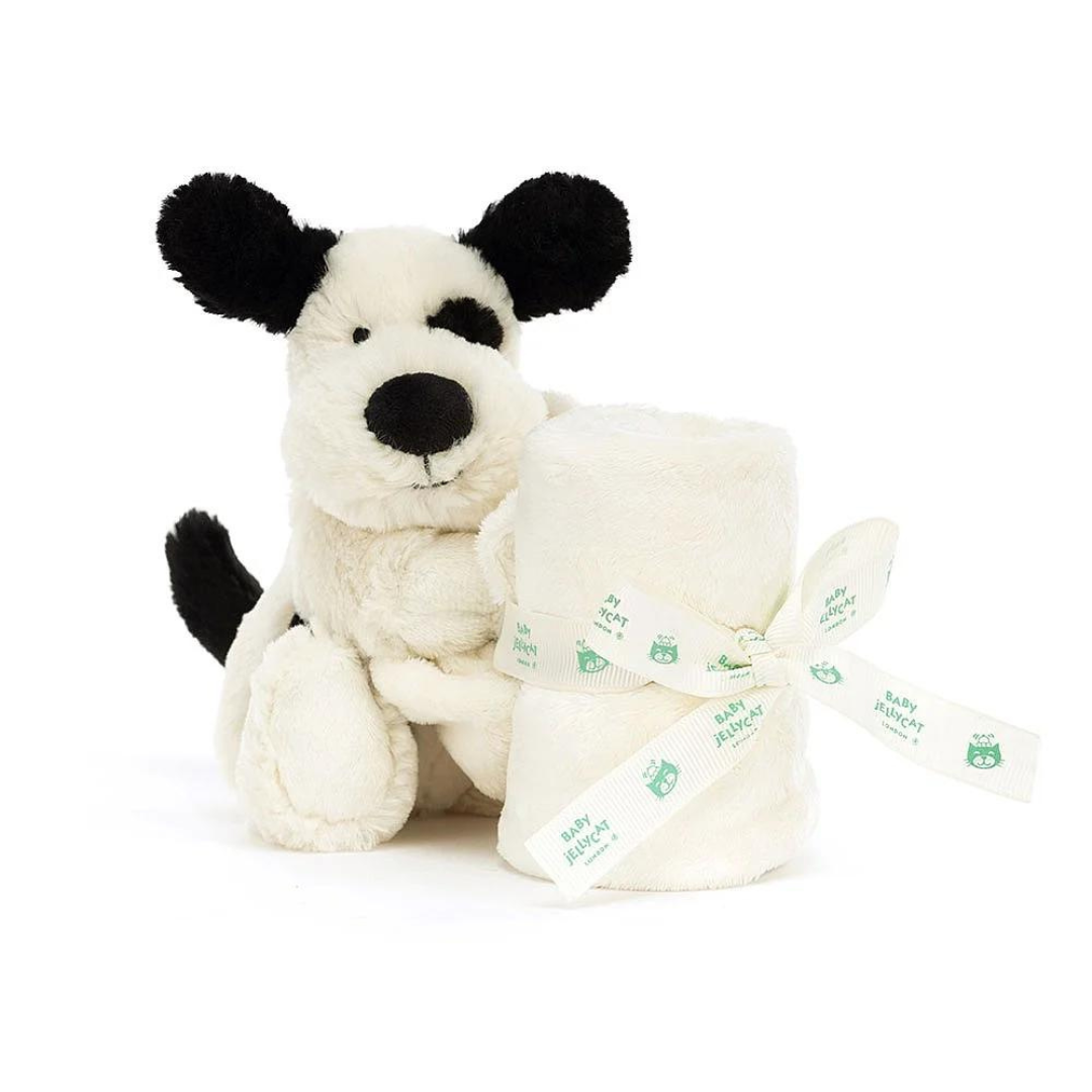 Jellycat Bashful Black & Cream Puppy Soother