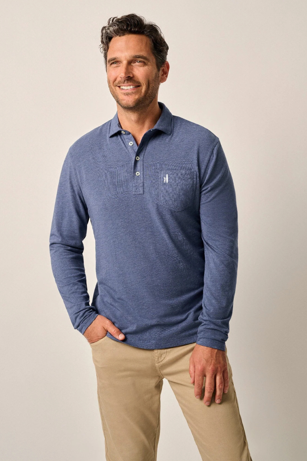 Johnnie-O Cutler Longsleeve Polo - Oceanside