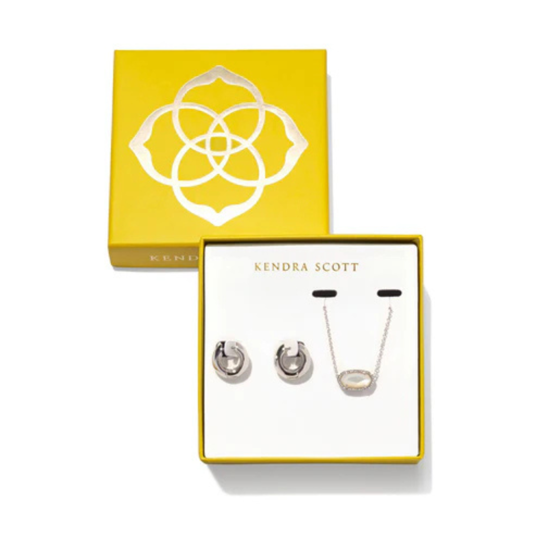 Kendra Scott Elisa Mikki Gift Set - Silver - Ivory Mother of Pearl