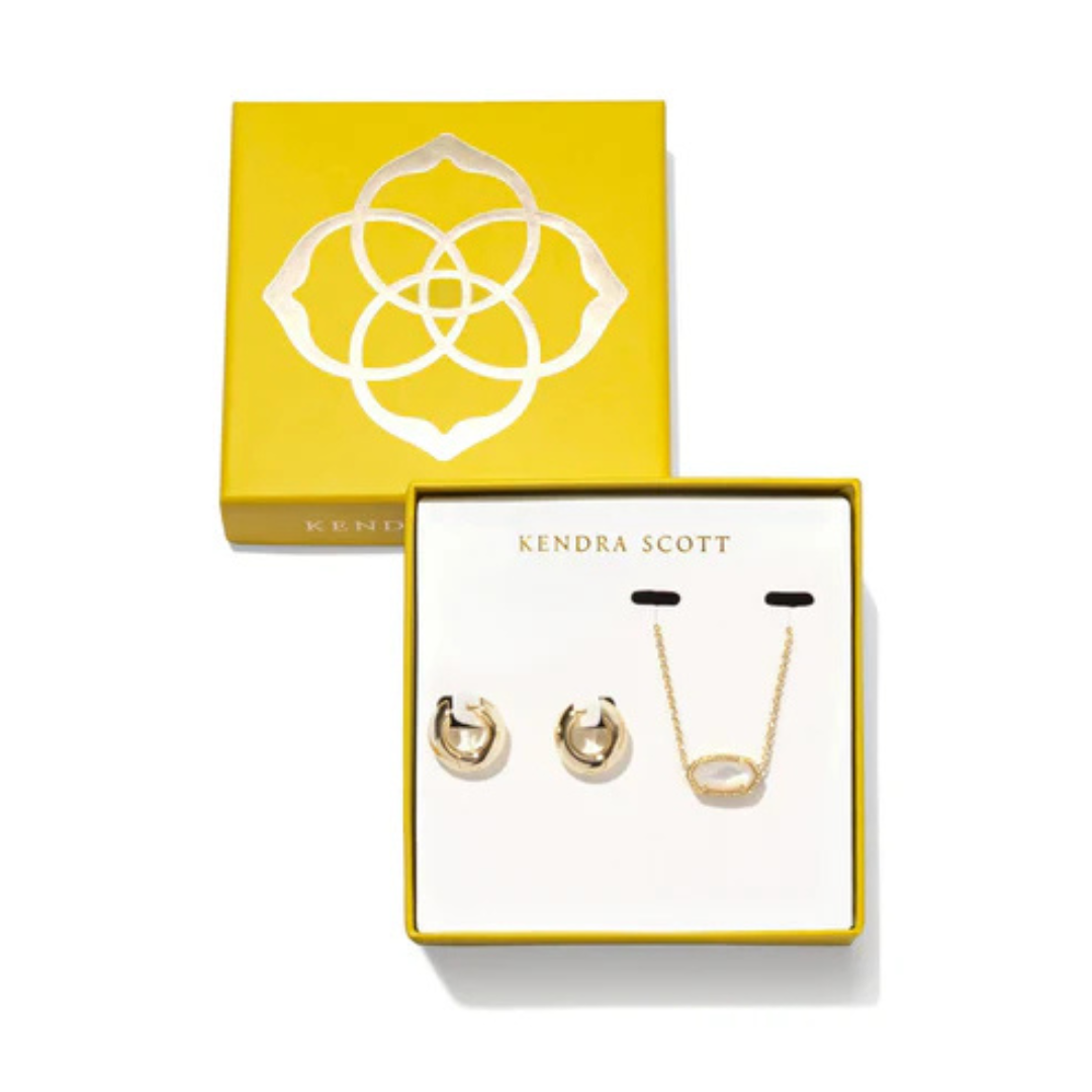 Kendra Scott Elisa Mikki Gift Set - Gold - Ivory Mother of Pearl