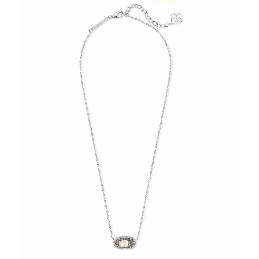 Kendra Scott Elisa Necklace - Silver Black Mother of Pearl