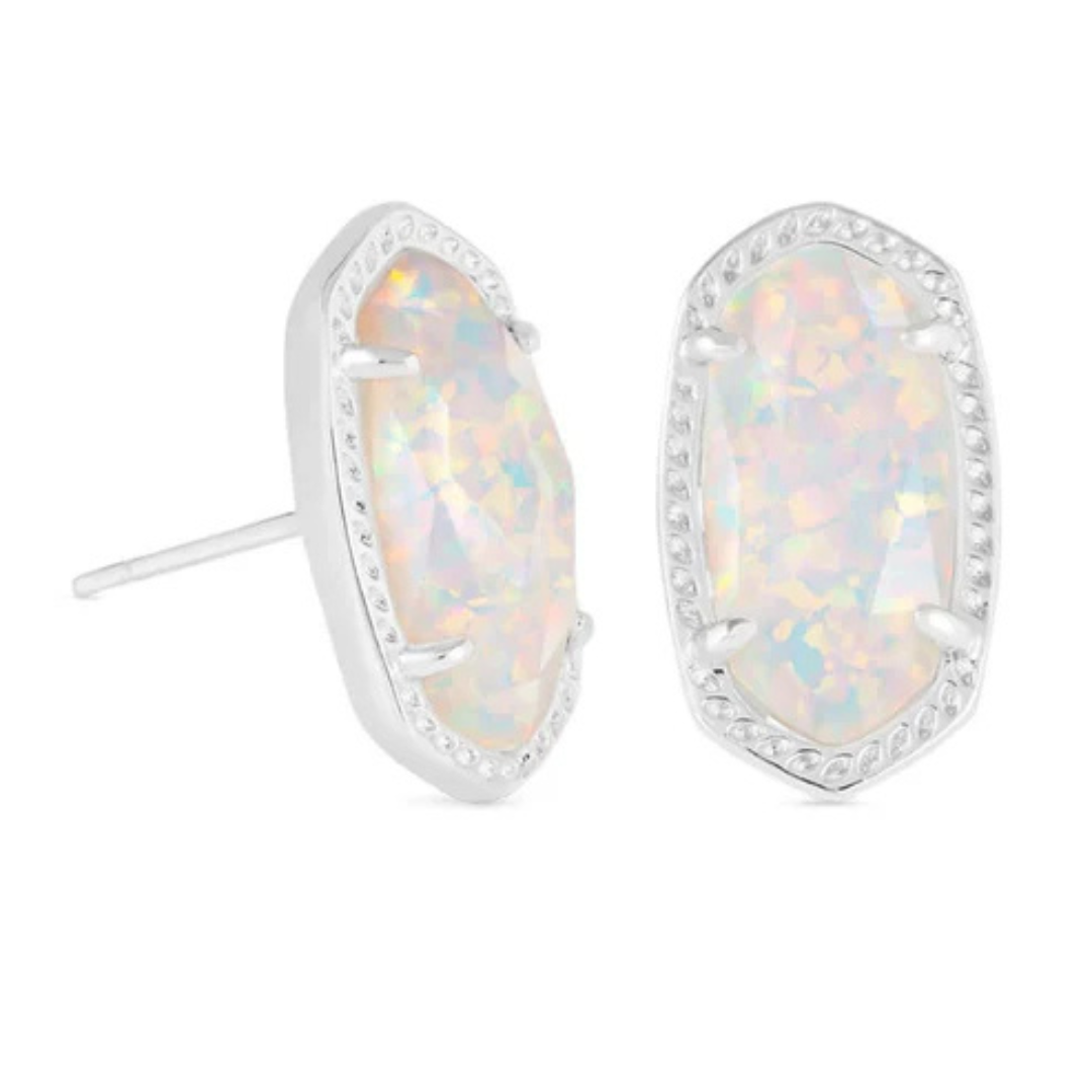 Kendra Scott Ellie Opal Stud Earrings - Rhodium