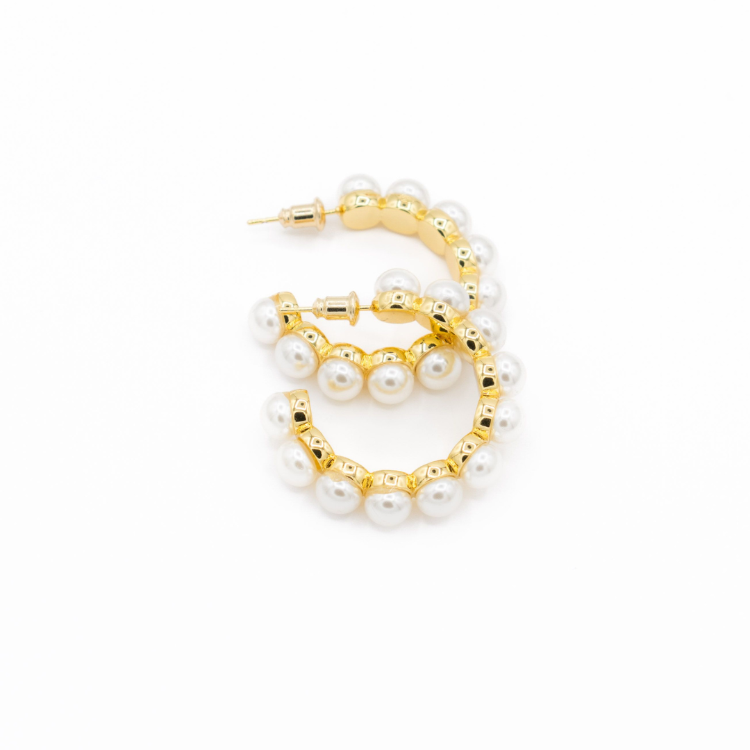 Kimberly James Jewelry Pearl Hoop - The Cottage