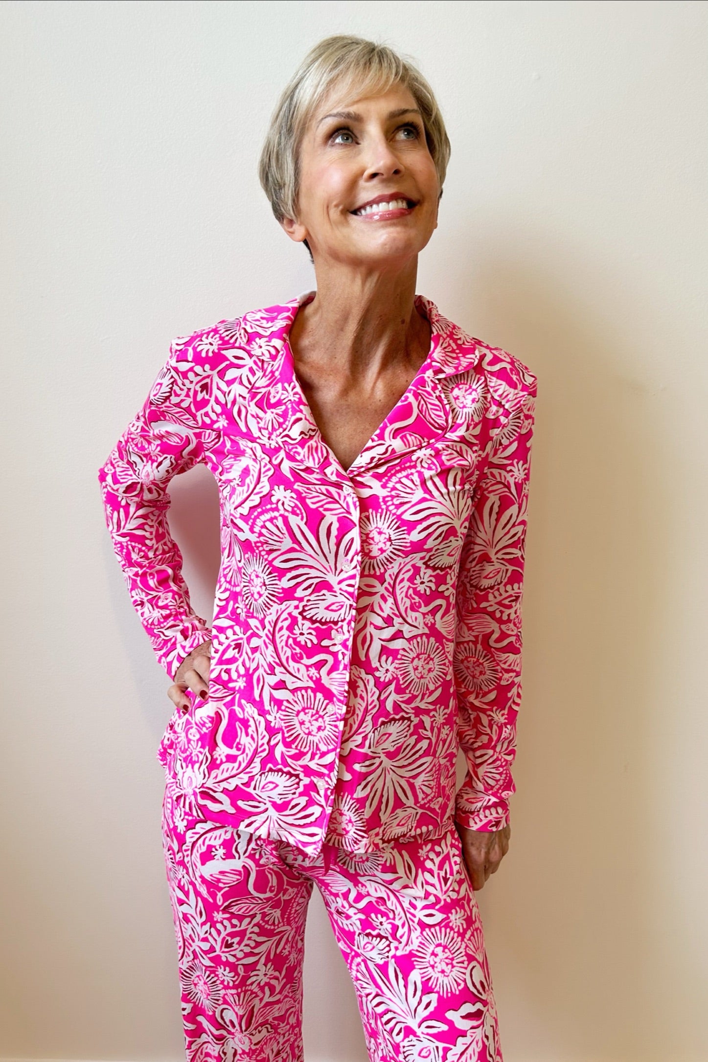 Lilly Pulitzer PJ Knit Button-Up Top - Absolutely Flamazing