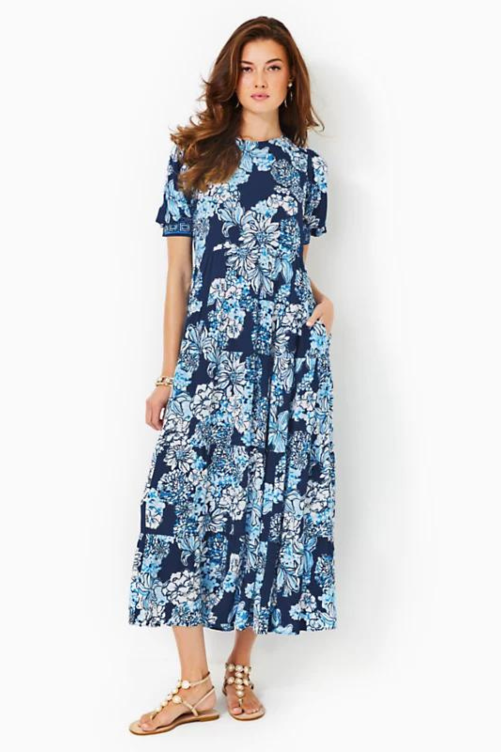 Lilly Pulitzer Amelia Elbow Sleeve Midi Dress - Bouquet All Day - The Cottage