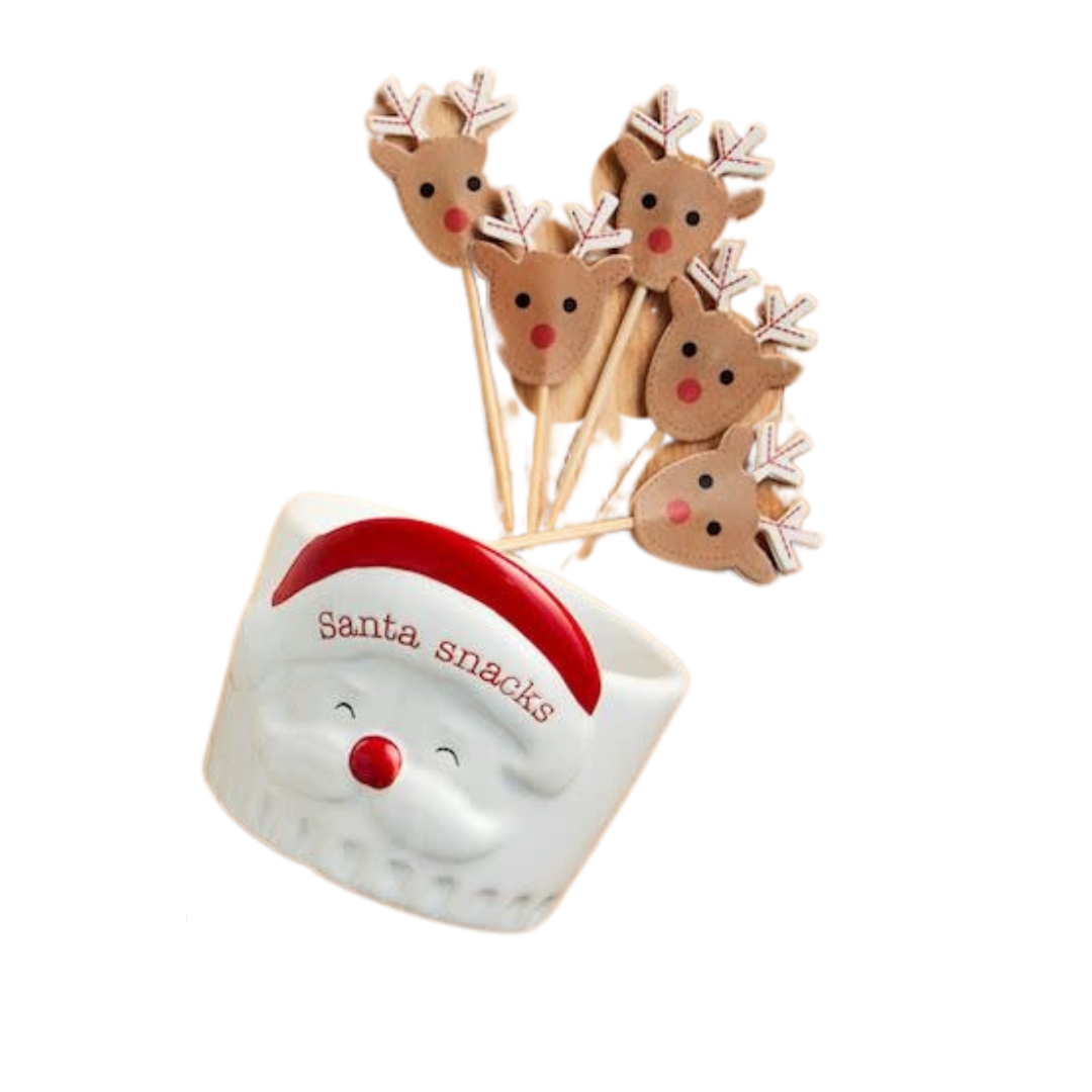 Mud Pie Christmas Character Toothpick Tidbit Set