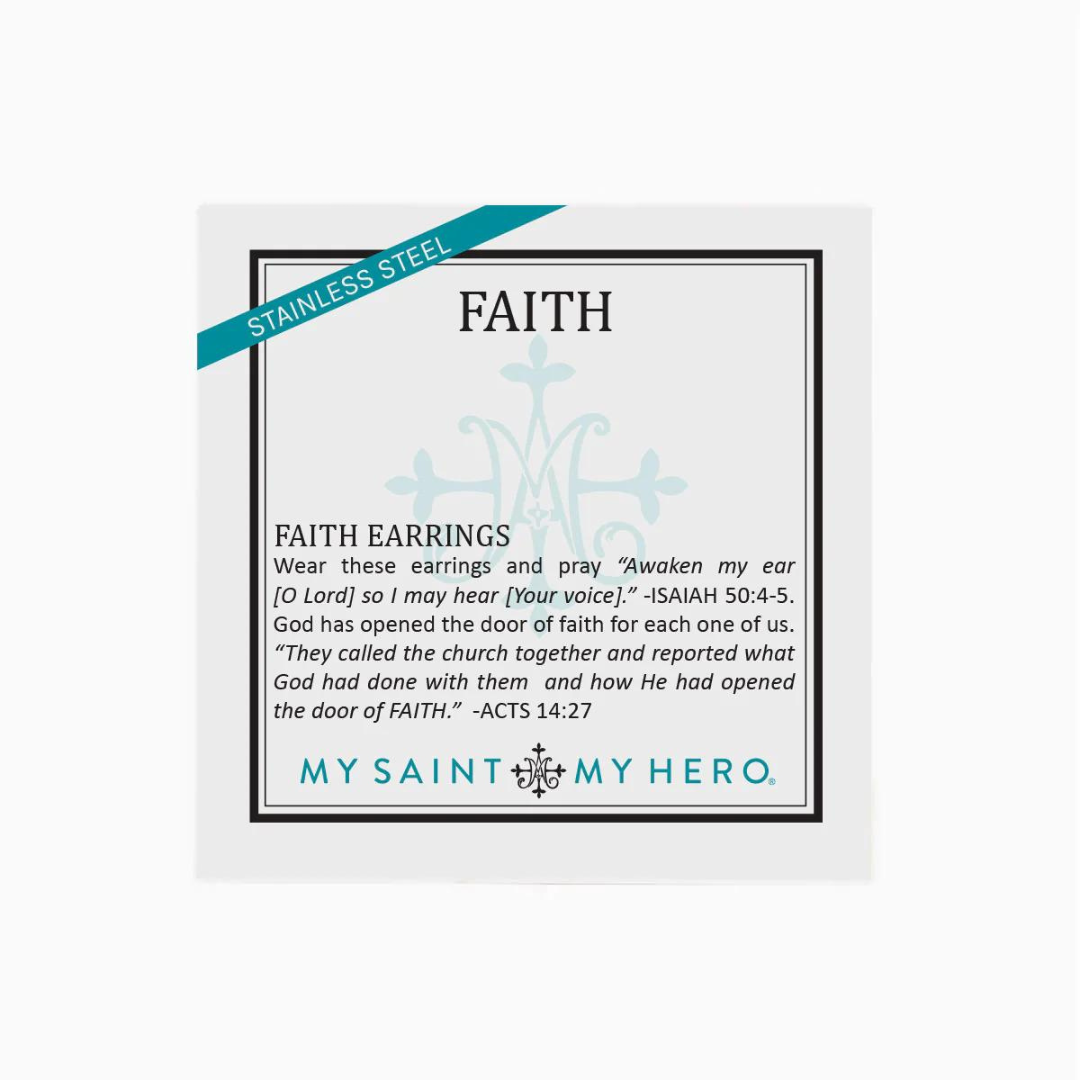 My Saint My Hero Faith Petite Crystal Cross Earrings - The Cottage