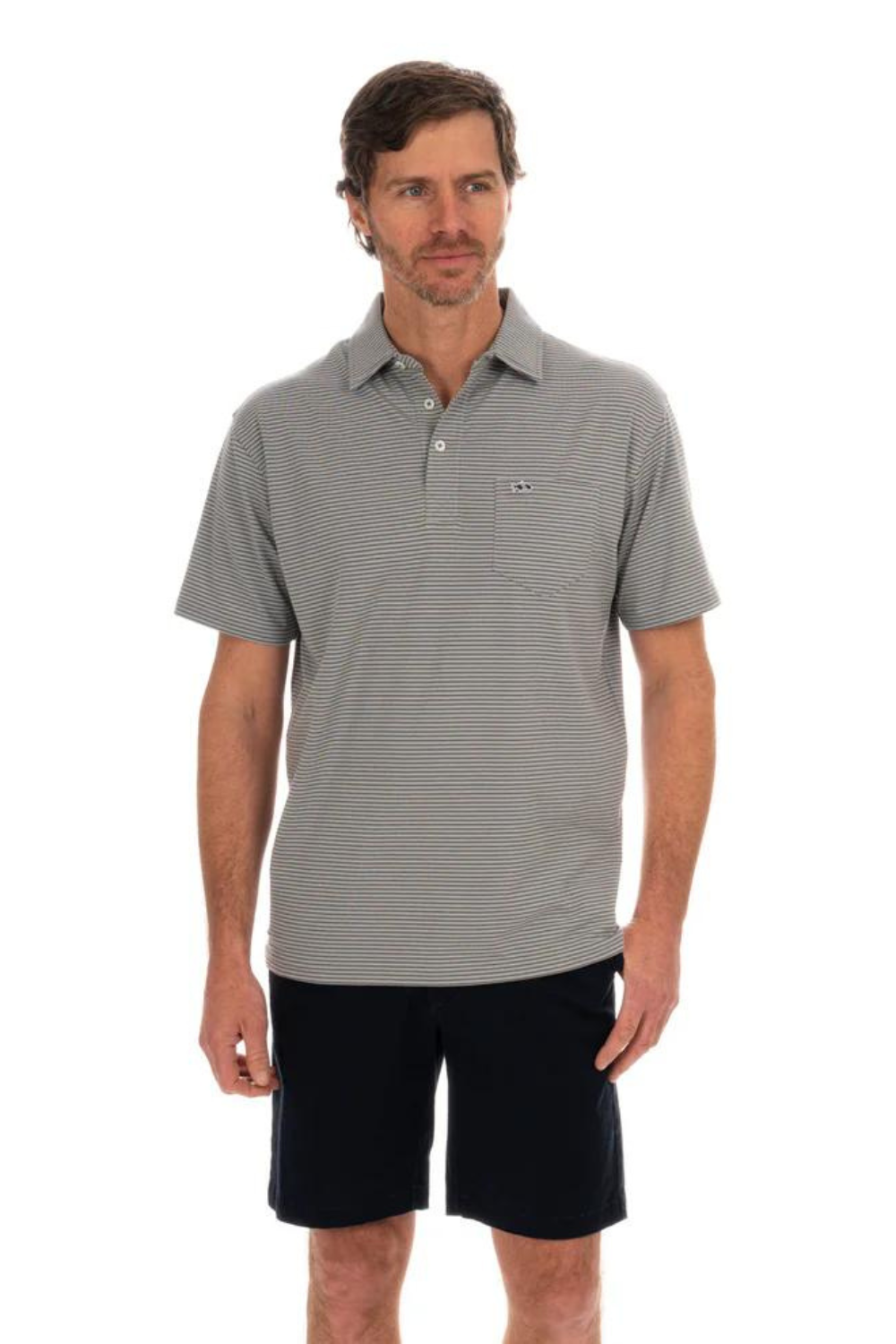 Fish Hippie Shellbine Stripe Polo - Quarry