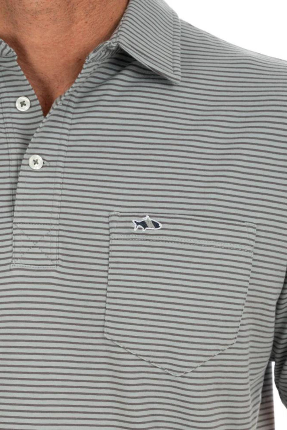 Fish Hippie Shellbine Stripe Polo - Quarry