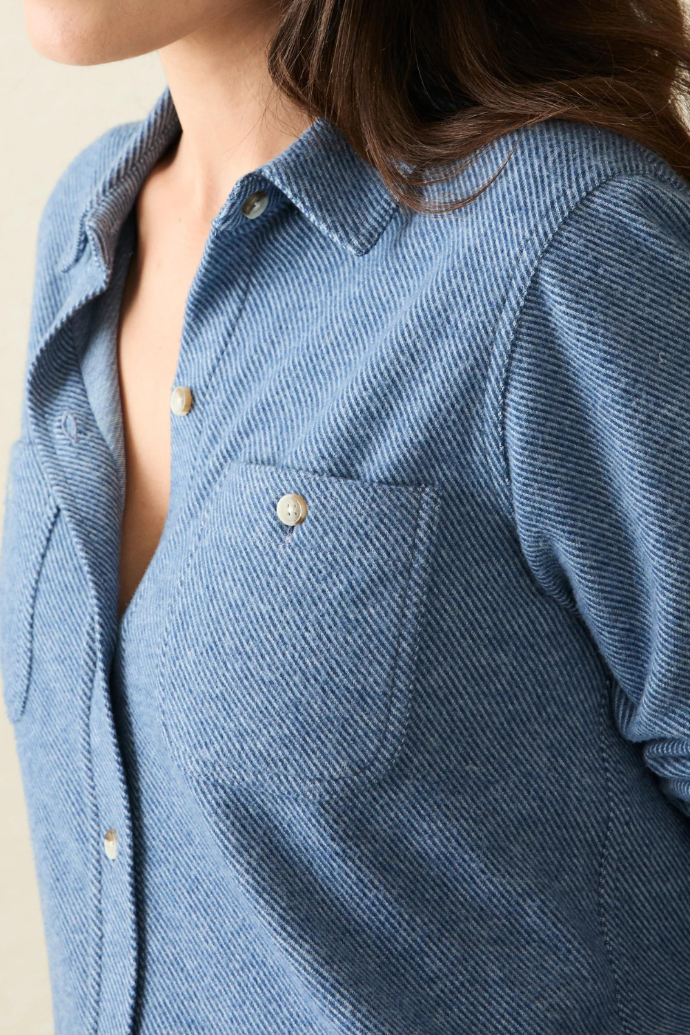 Faherty Legend Sweater Shirt - Glacier Blue Twill