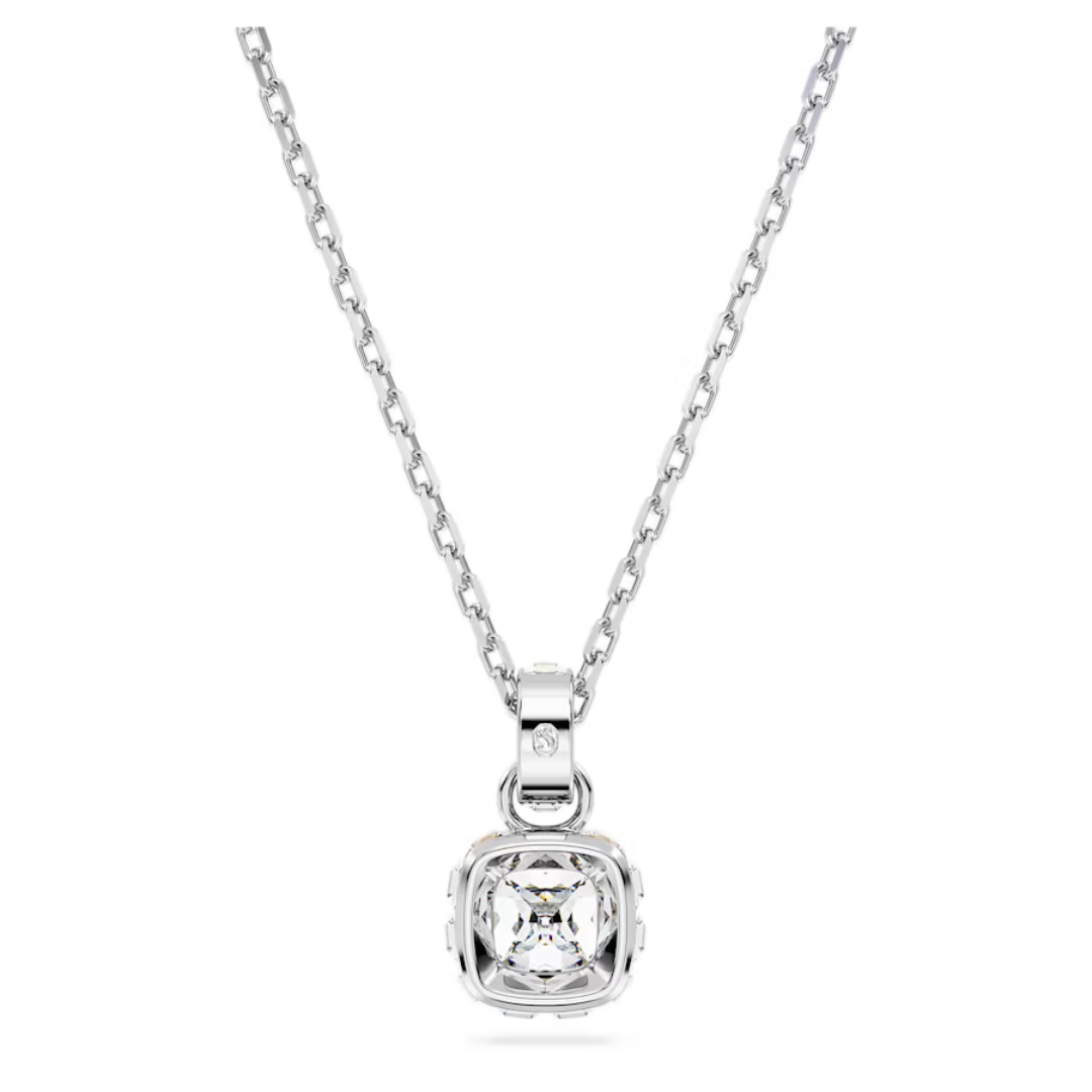 Swarovski Birthstone Square Pendant - Silver