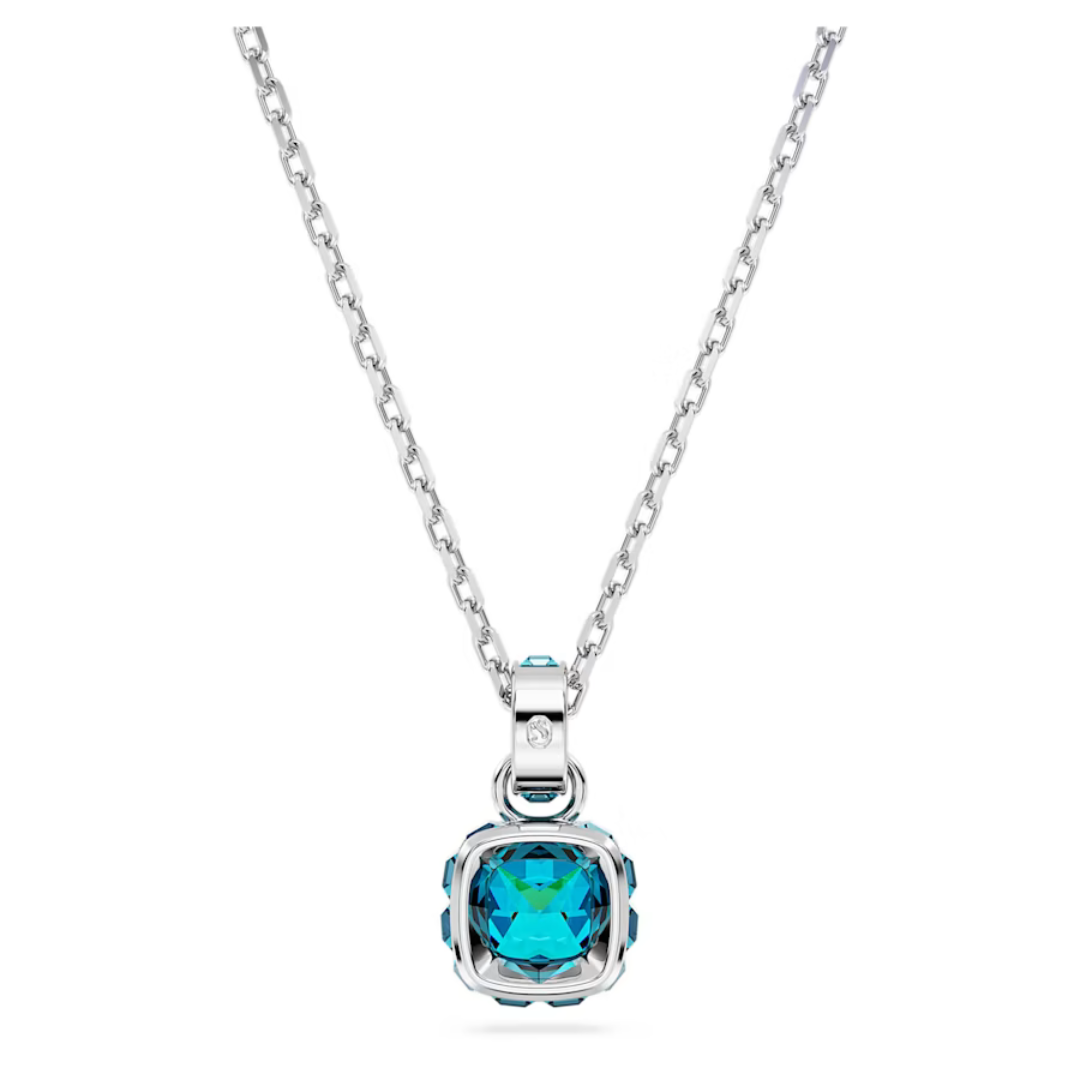 Swarovski Birthstone Square Pendant - Silver