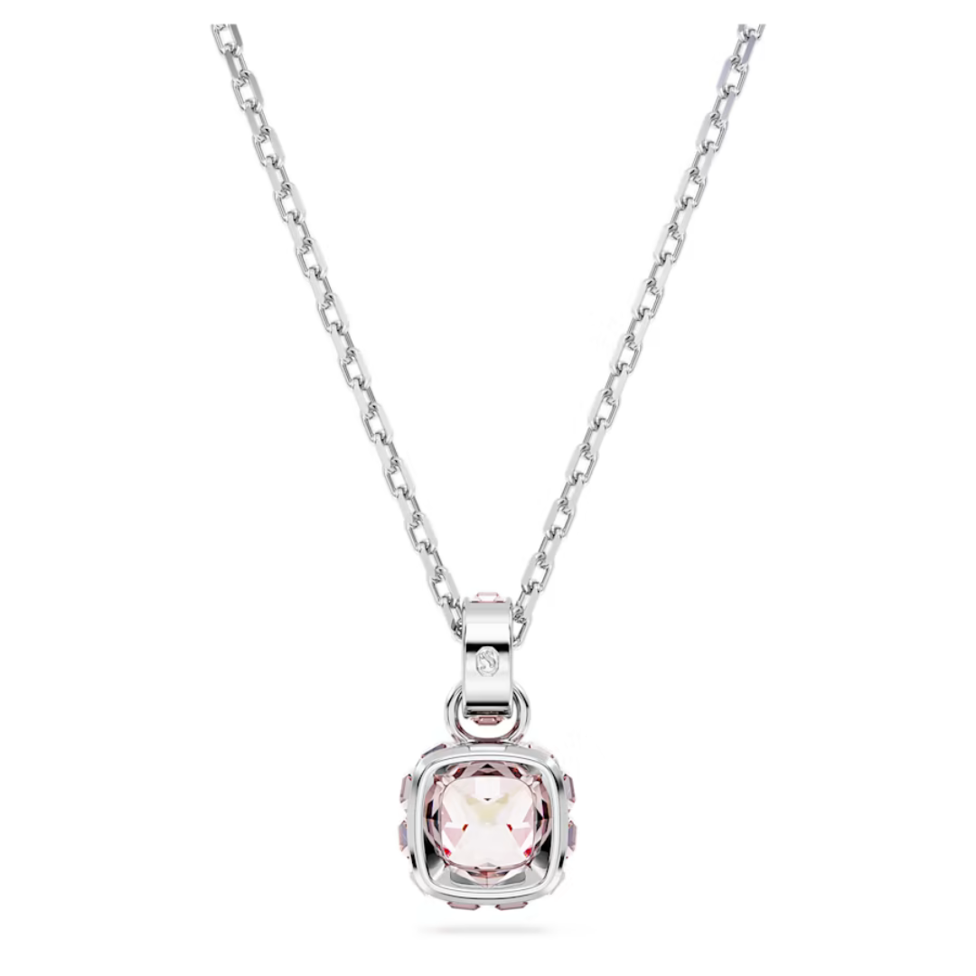 Swarovski Birthstone Square Pendant - Silver