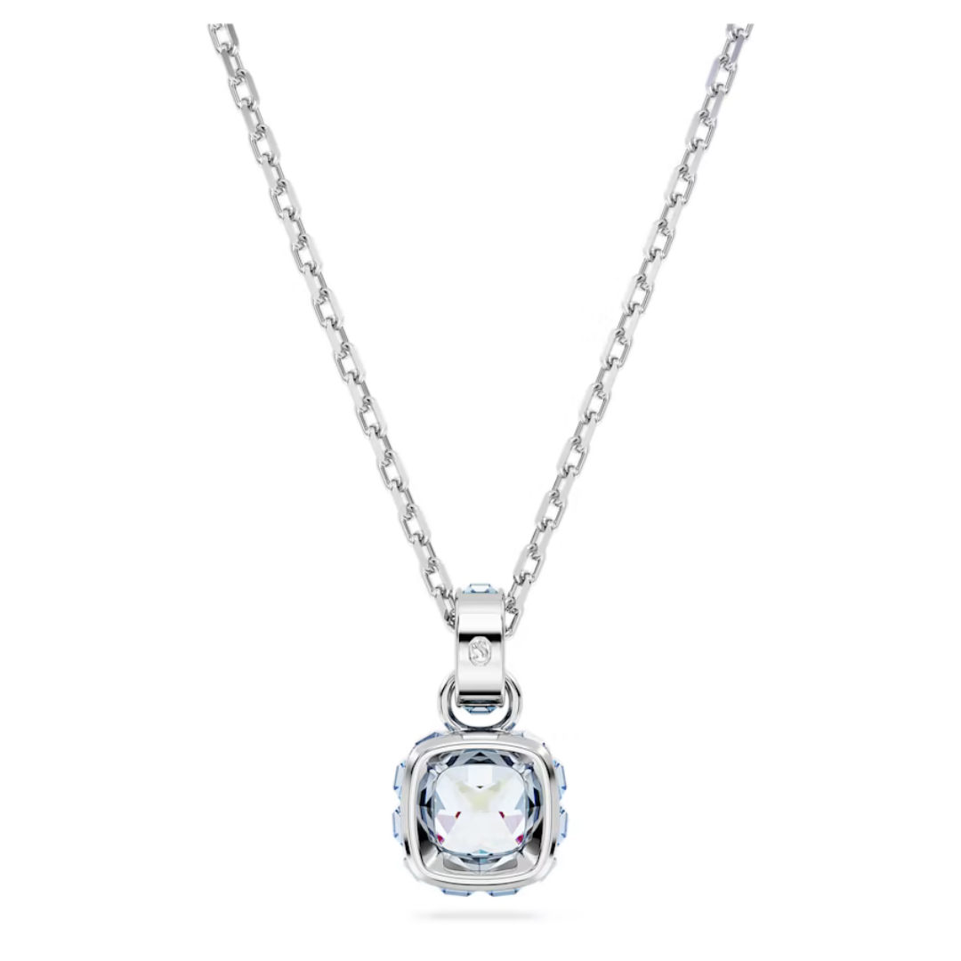 Swarovski Birthstone Square Pendant - Silver