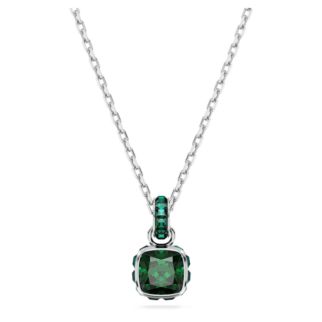 Swarovski Birthstone Square Pendant - Silver