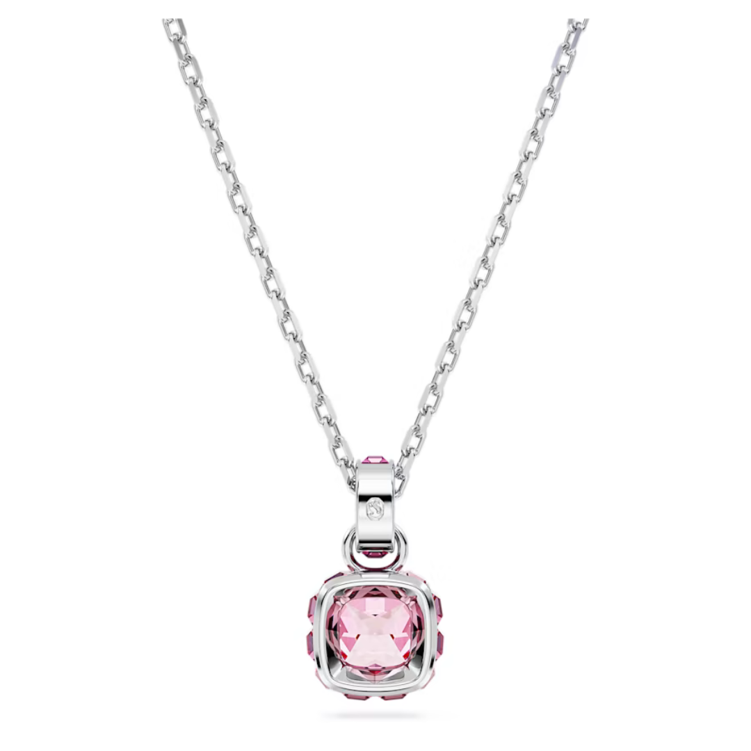 Swarovski Birthstone Square Pendant - Silver