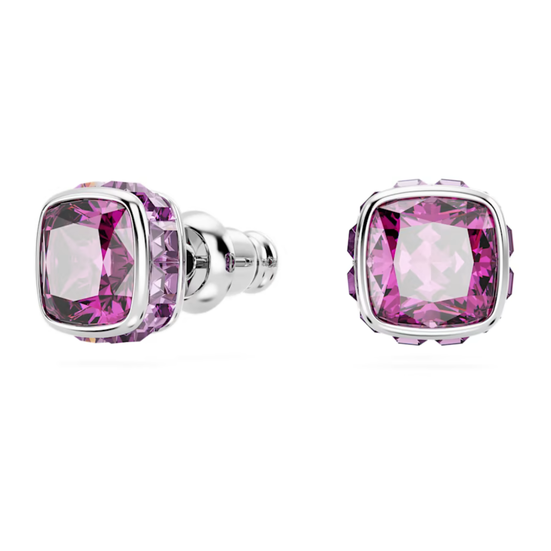 Swarovski Birthstone Square Studs - Silver