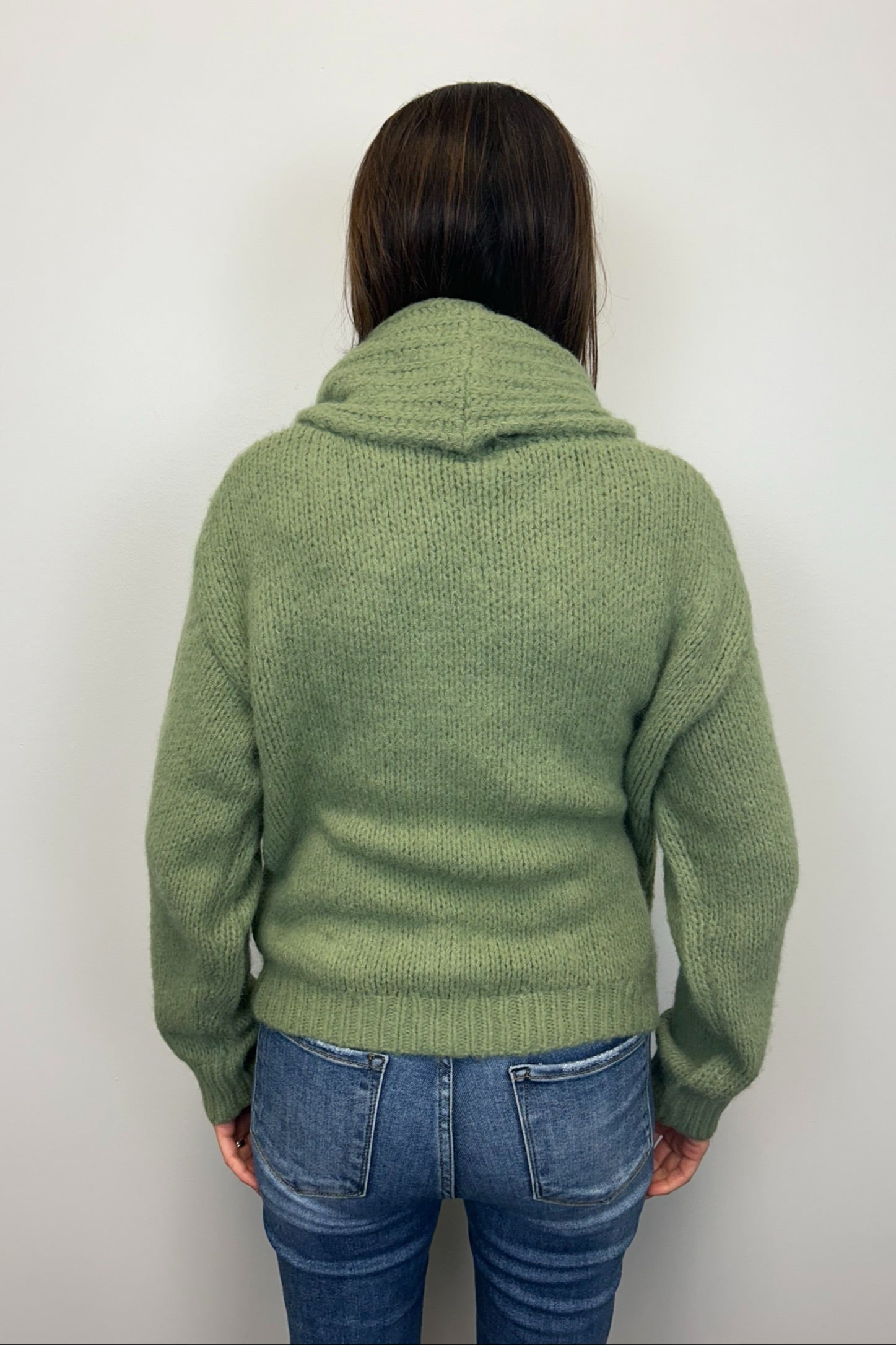 Soft Cowlneck Sweater - Sage