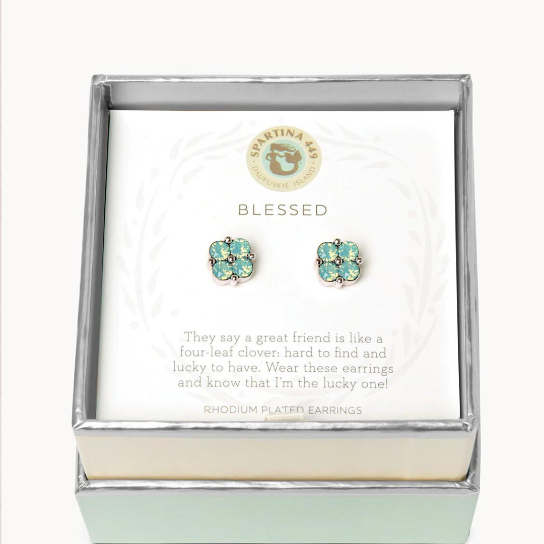 Spartina Sea La Vie Blessed Stud Earrings Seafoam