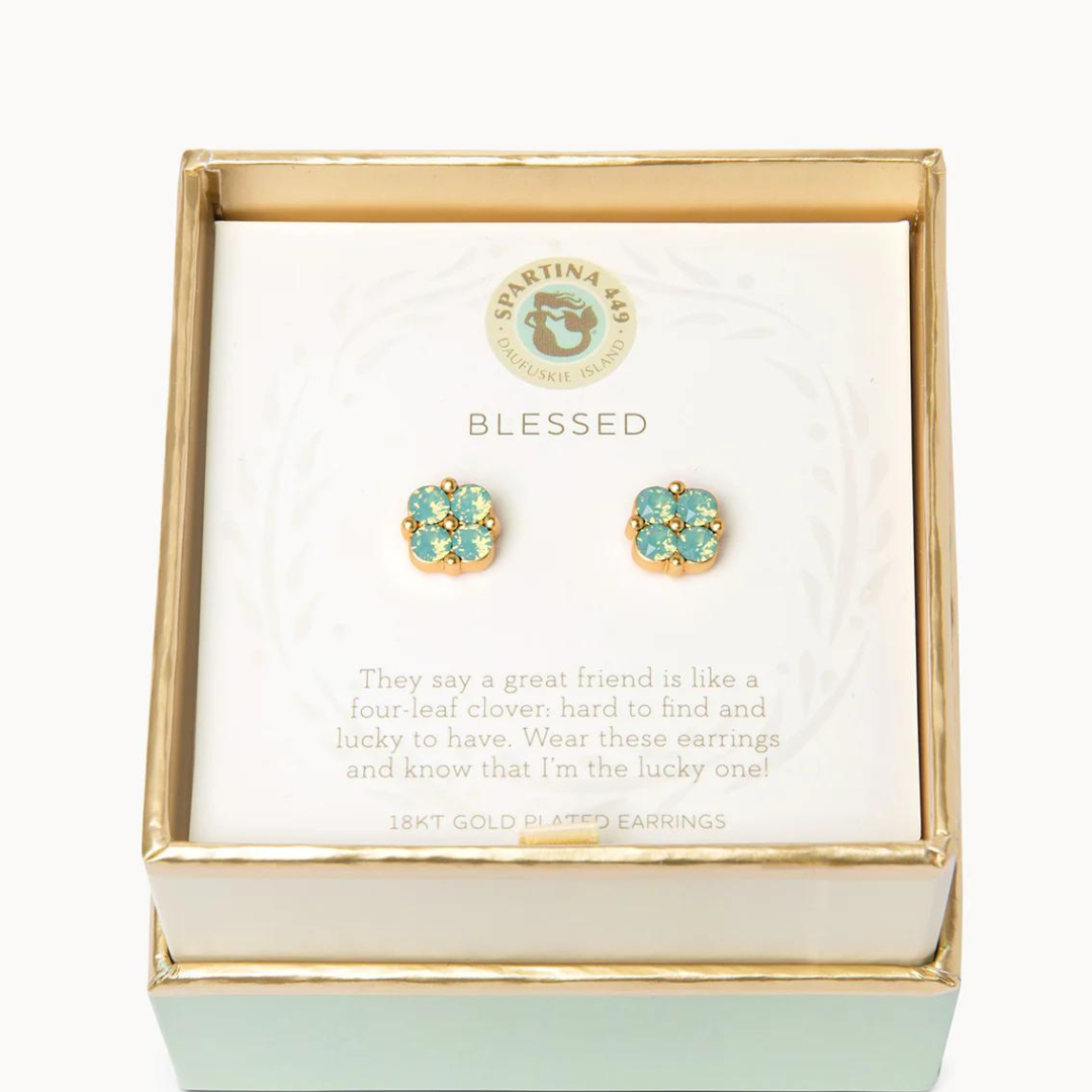 Spartina Sea La Vie Blessed Stud Earrings Seafoam