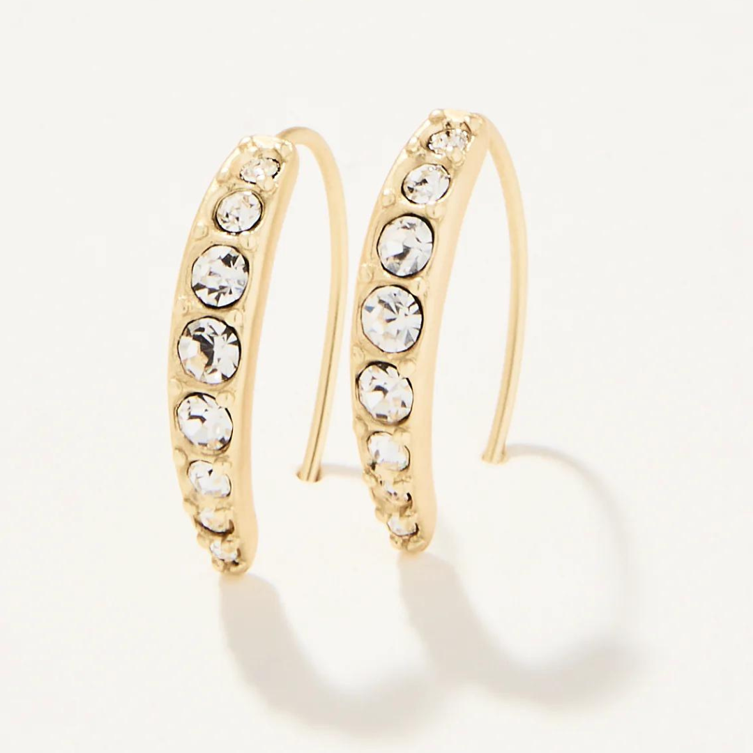 Spartina Sparkle Crystal Arc Hoops