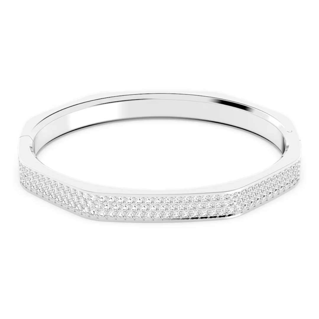 Swarovski Dextera Bangle, Octagon, Large: Silver