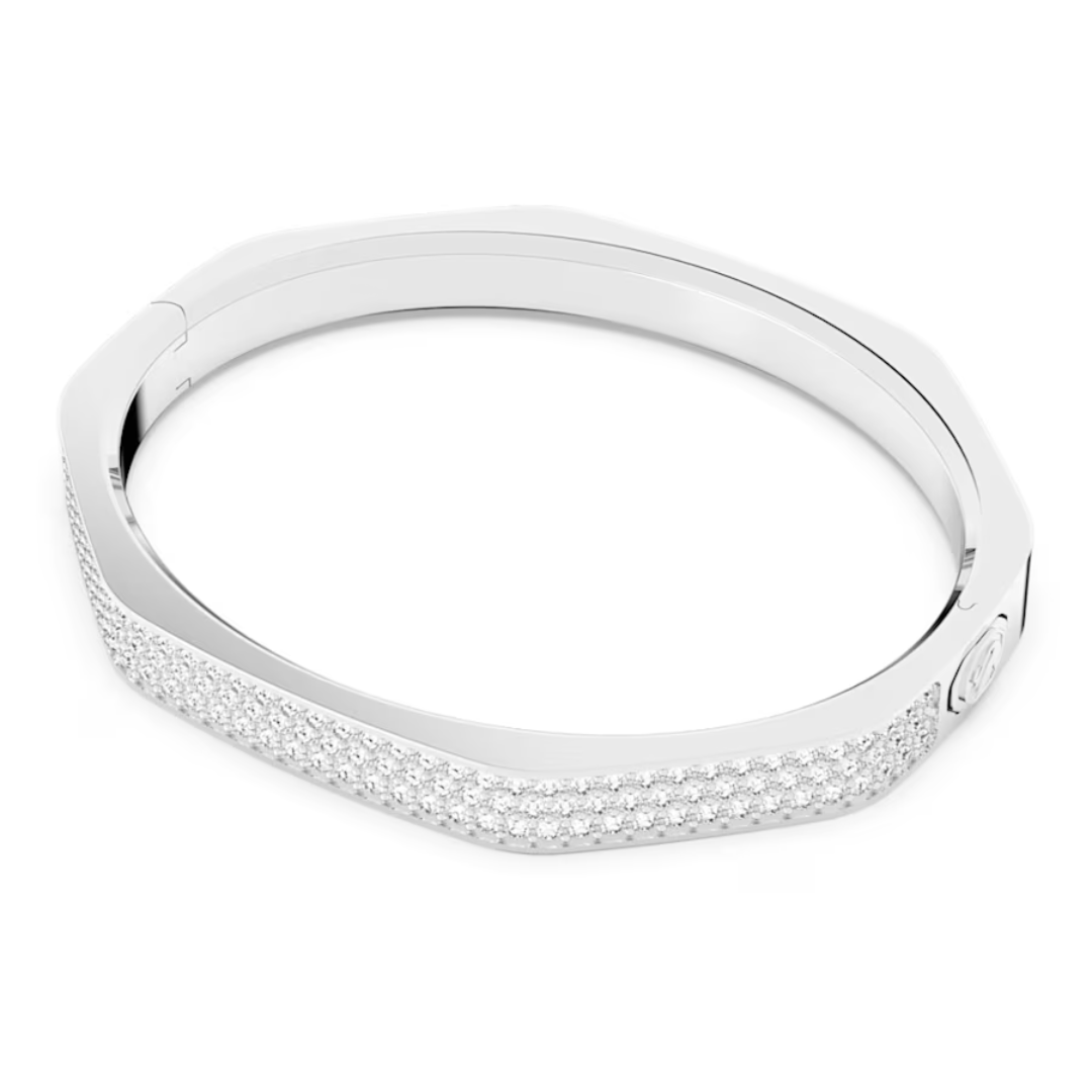 Swarovski Dextera Bangle, Octagon, Large: Silver