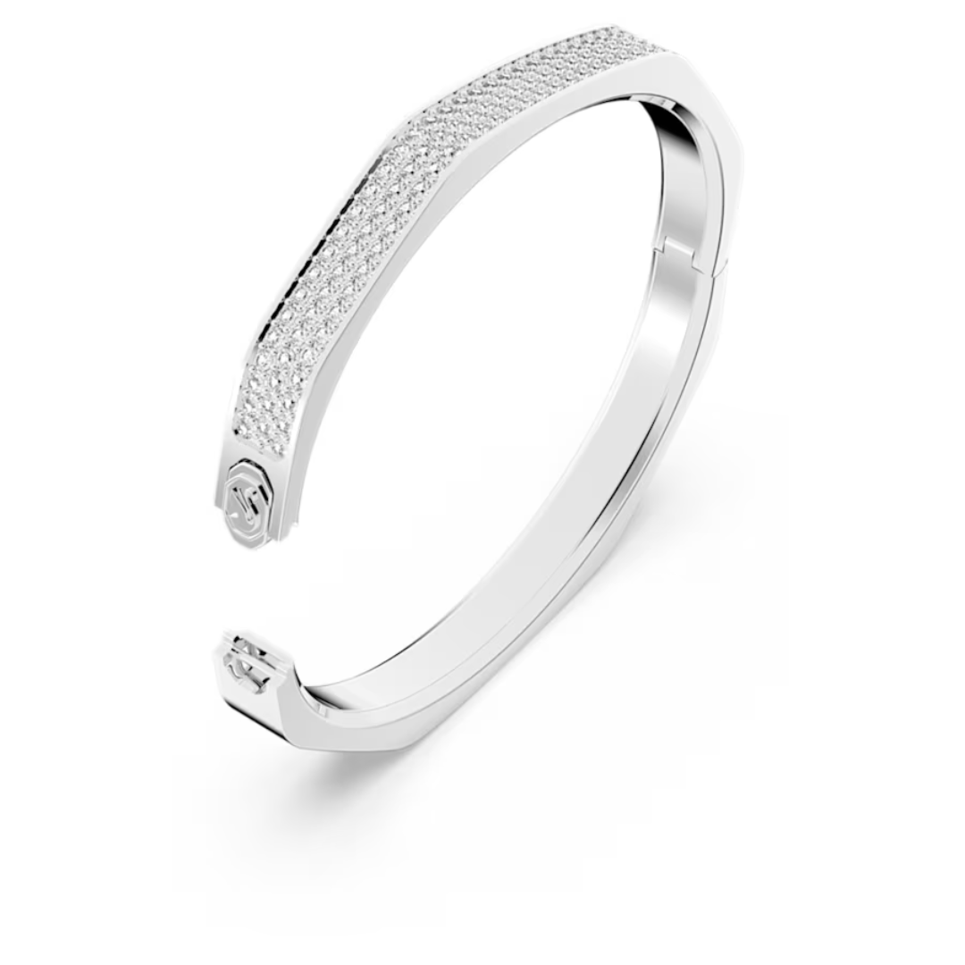 Swarovski Dextera Bangle, Octagon, Large: Silver