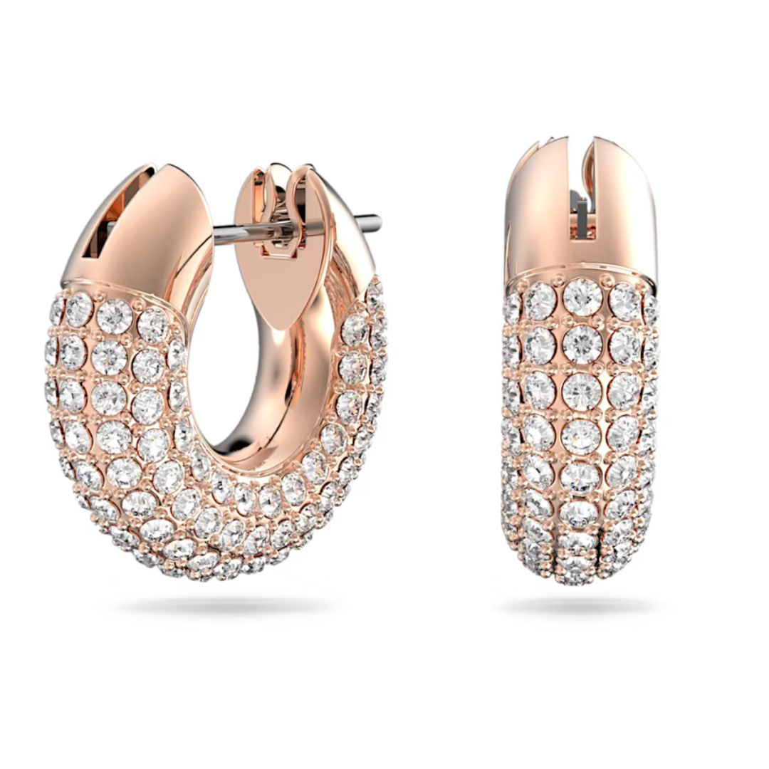 Swarovski Dextera Crystal Hoop Earrings - Rose Gold