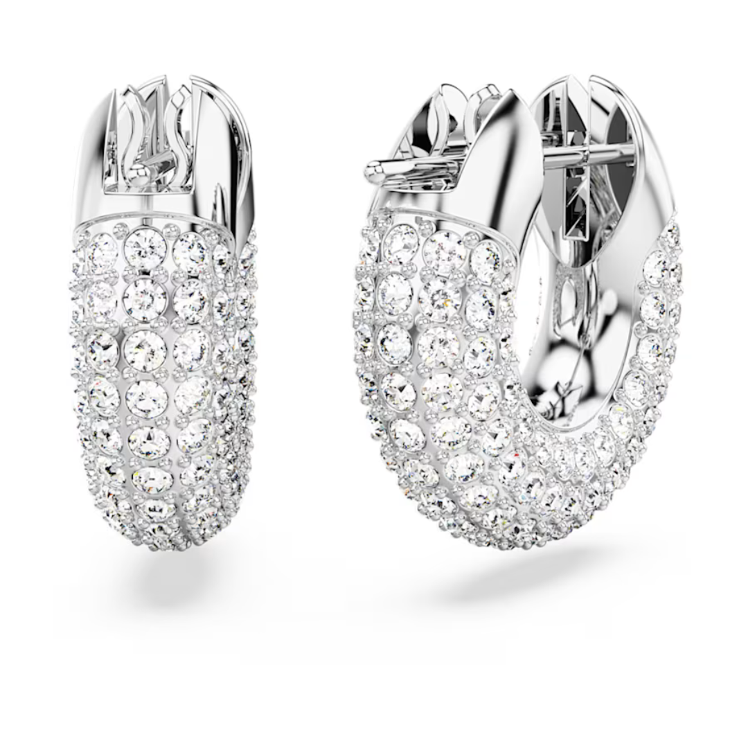 Swarovski Dextera Hoop Earrings: Silver