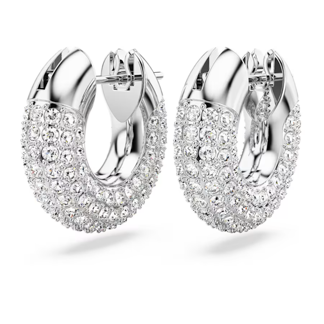 Swarovski Dextera Hoop Earrings: Silver