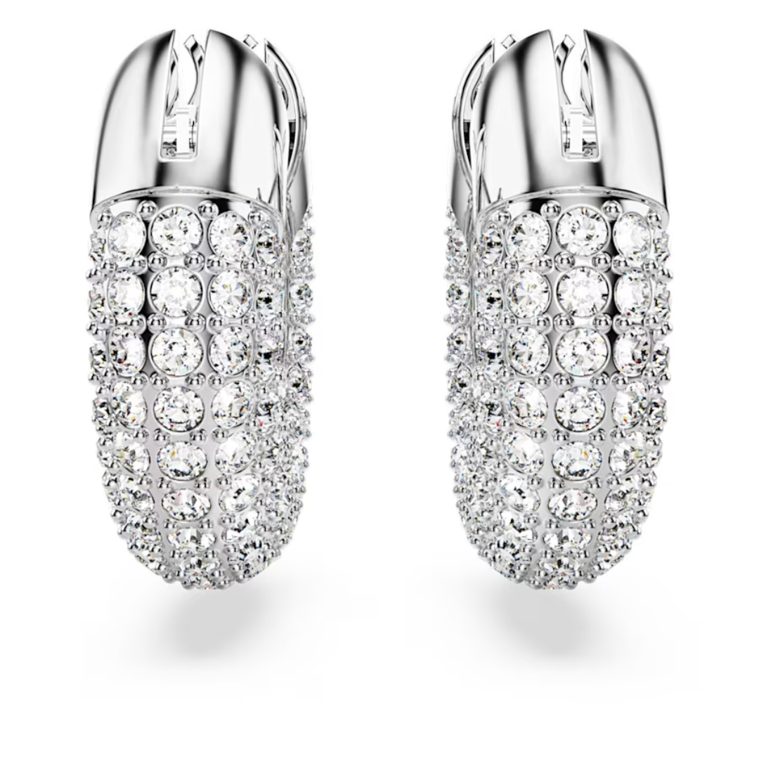 Swarovski Dextera Hoop Earrings: Silver