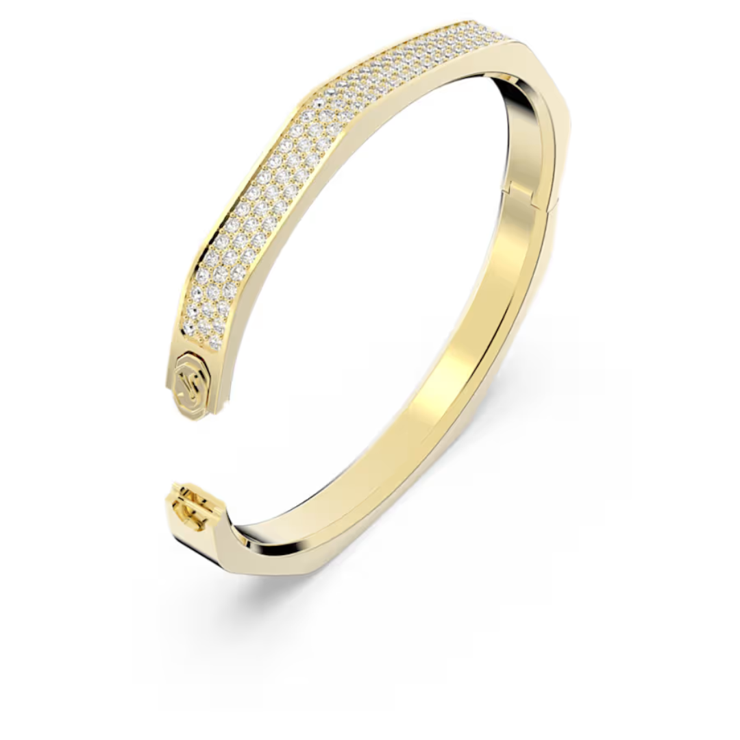 Swarovski Dextera Octagon Bangle, Medium: Gold - The Cottage