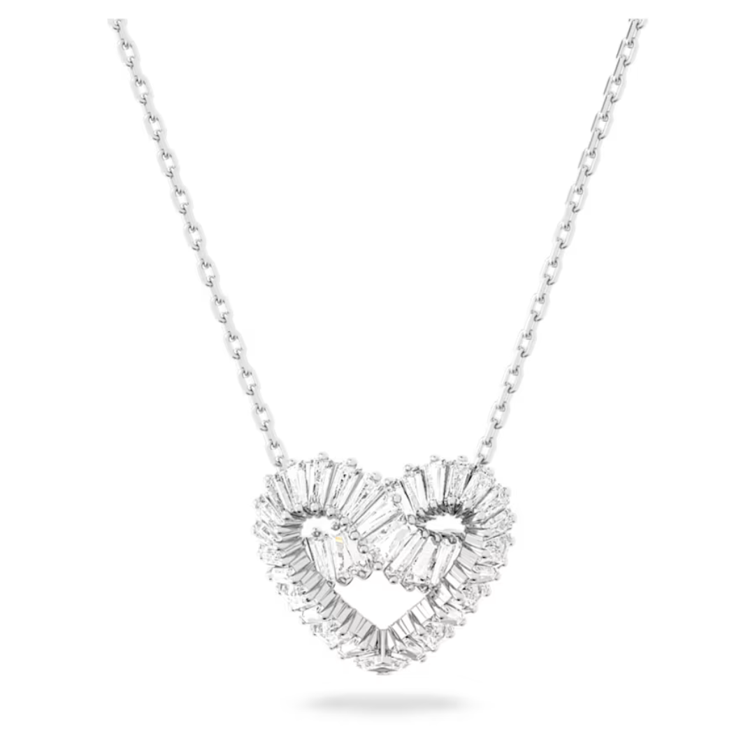 Swarovski Matrix Heart Pendant - Rhodium