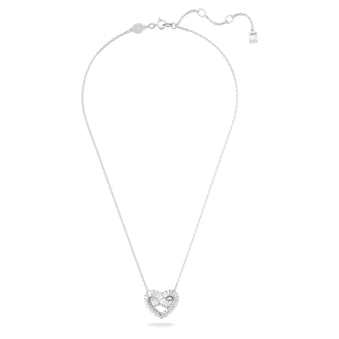 Swarovski Matrix Heart Pendant - Rhodium